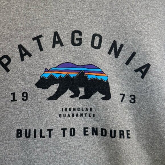 Patagonia Fitz Roy Bear Logo Uprisal Crew Sweat Shirt Top Cotton Arched Gray XL - Picture 10 of 16